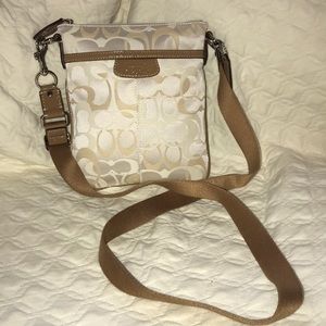 Beige/ White Coach bag